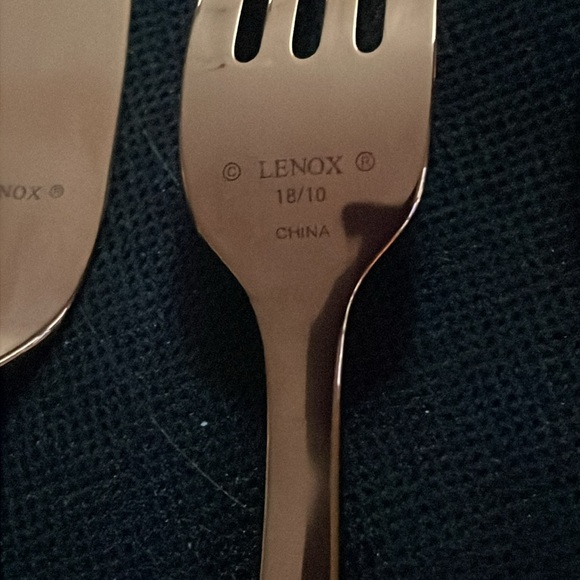 Lenox Colebrook 18/10 copper place knife dinner fork and large table spoon NEW - Picture 4 of 5